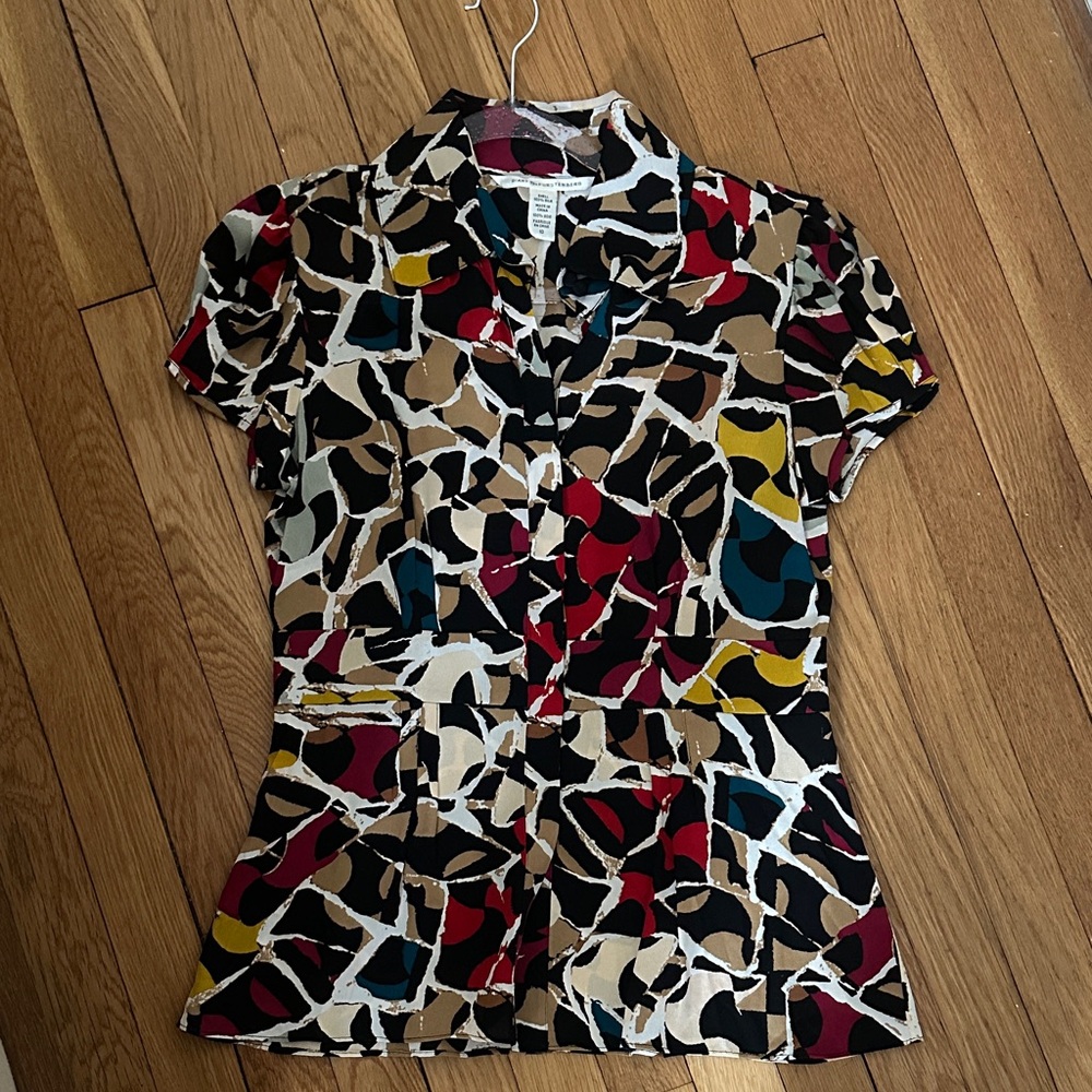 Diane von Furstenberg Short Sleeve Peplum top